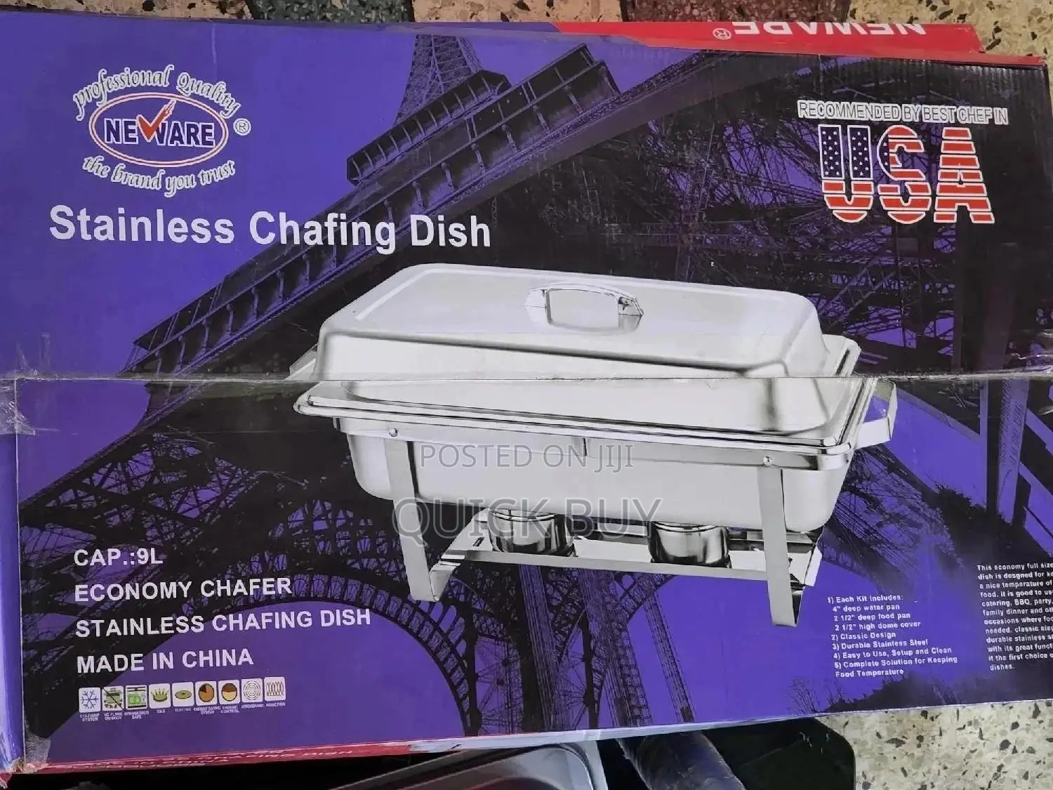 Triple Compartments Stainless Steel Chaffing Dishes