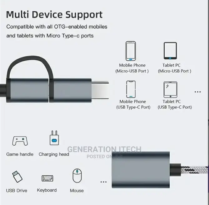 2 in 1 OTG Adapter for Type C and Android Phones