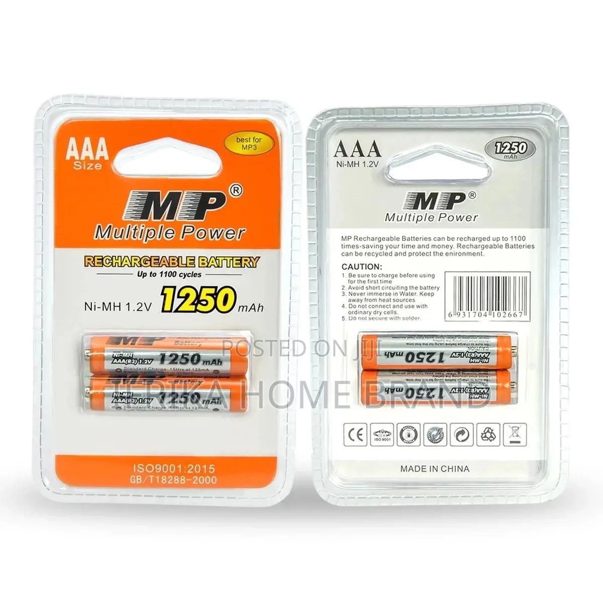MP 100% Original Triple a Rechargeable Battery AAA
