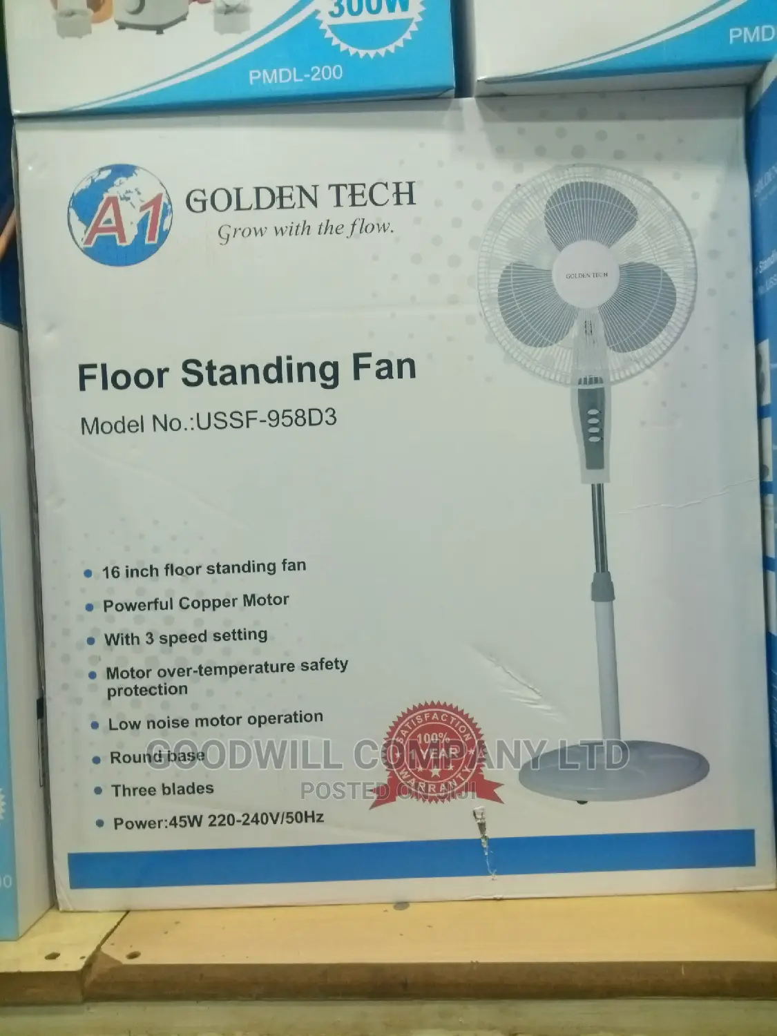 Golden Tech Stand Fan