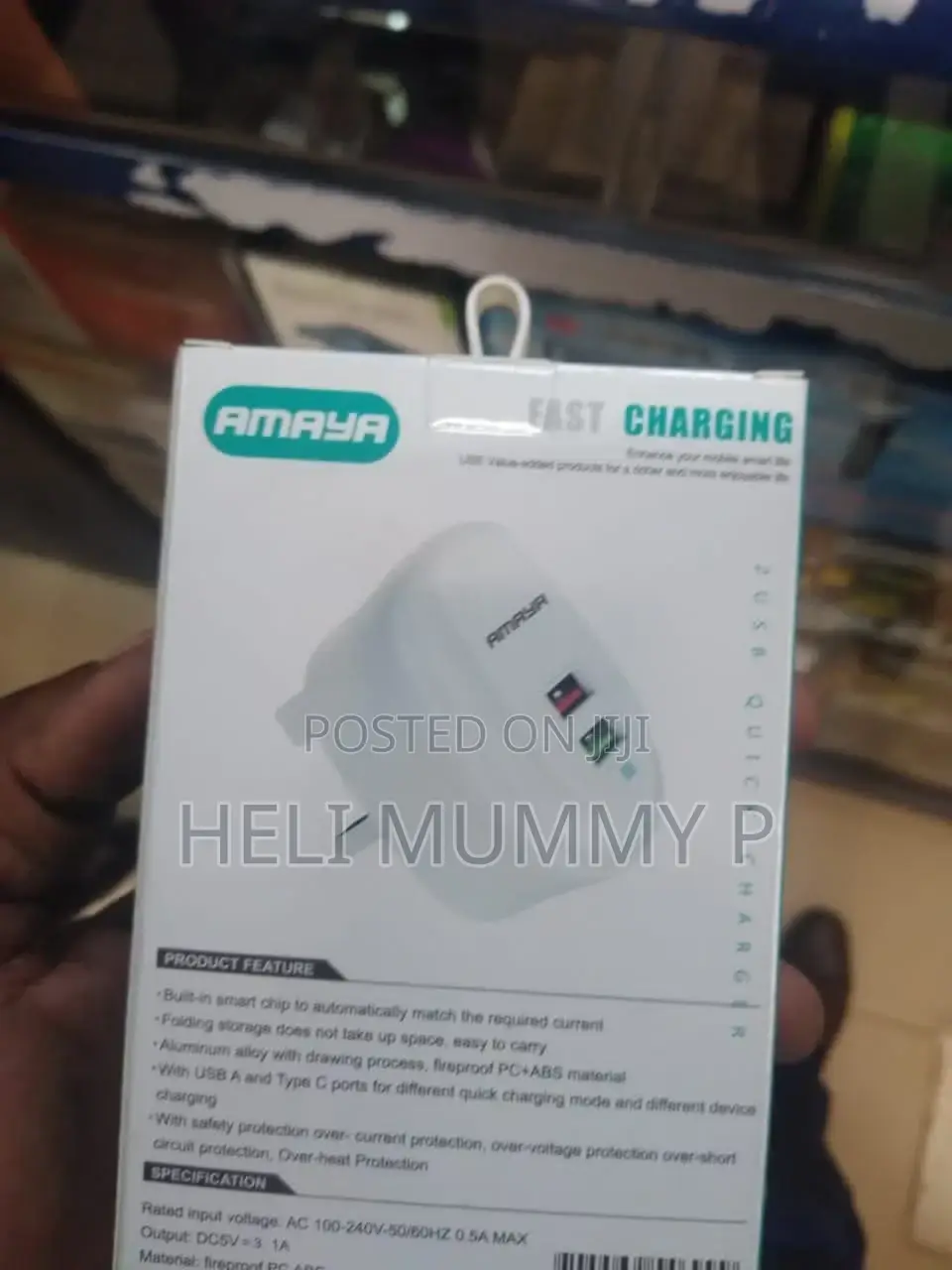 Amaya Fast Charger Plugs 3.1amps and Type C Charger