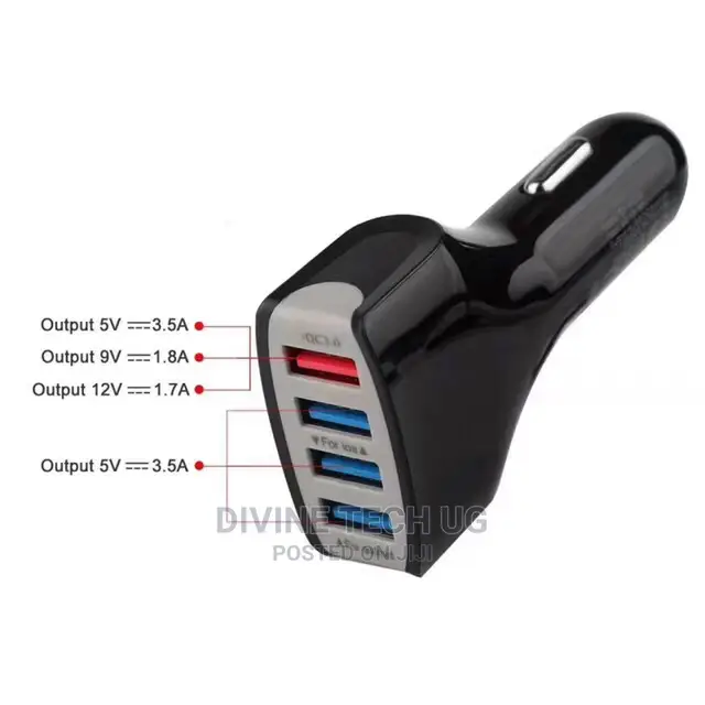 Super Fast Car Charger- 4 Usb Ports