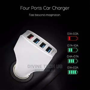 Super Fast Car Charger- 4 Usb Ports