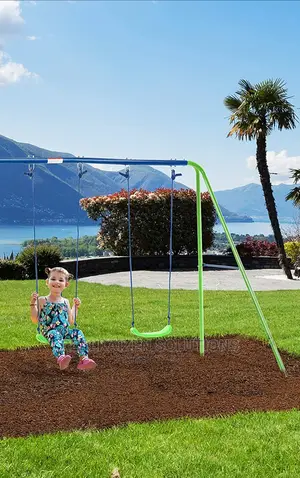 BOUNCEPRO Outdoor Playground Double Kid Swing Set