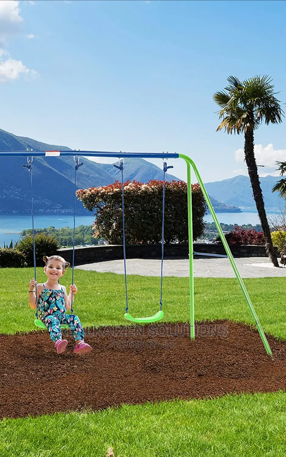 BOUNCEPRO Outdoor Playground Double Kid Swing Set