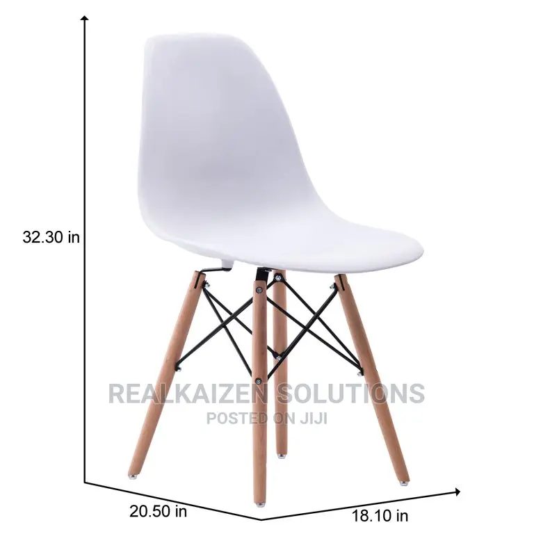 KOGA BILBAO White Modern Dinning Wooden Leg Chair (4pcs)