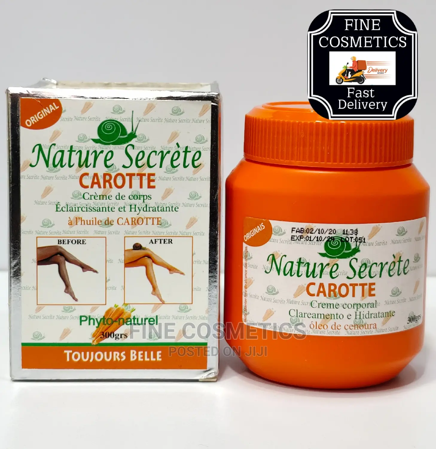 Nature Secret Carrot Set of Lotion, Cream, Soap, Oil + Tube