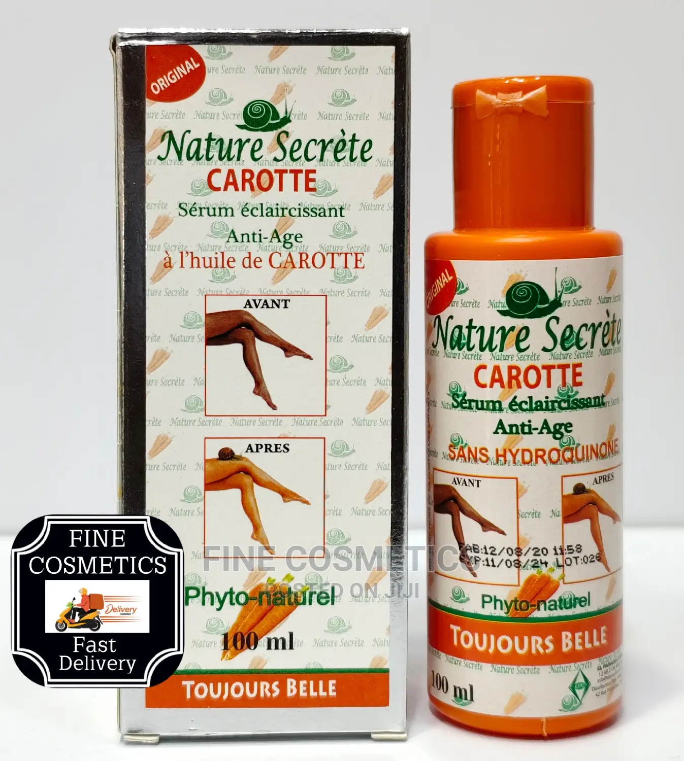 Nature Secret Carrot Set of Lotion, Cream, Soap, Oil + Tube