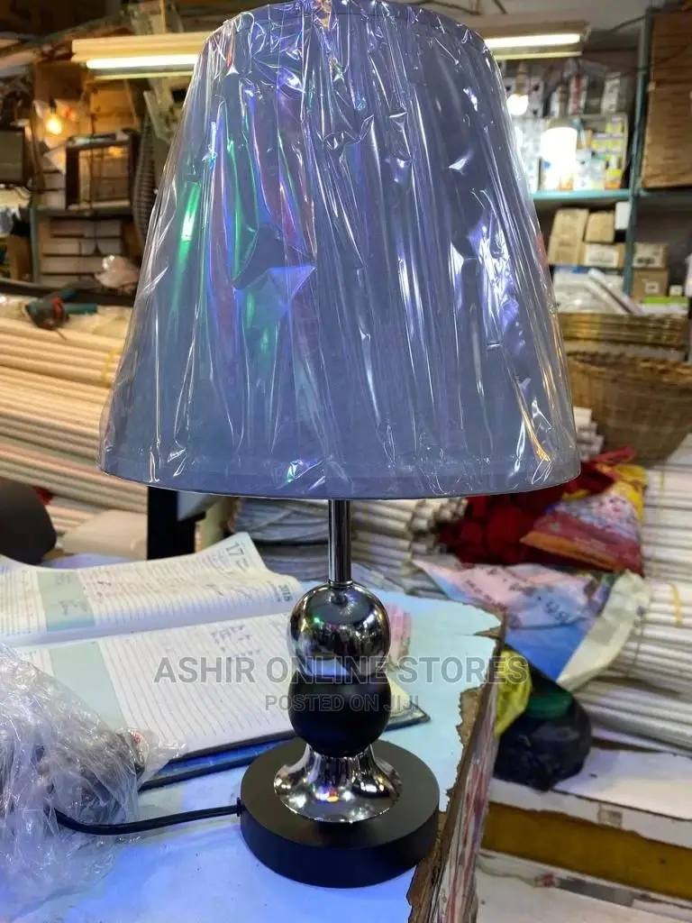 Grey Bedside / Table Lamp