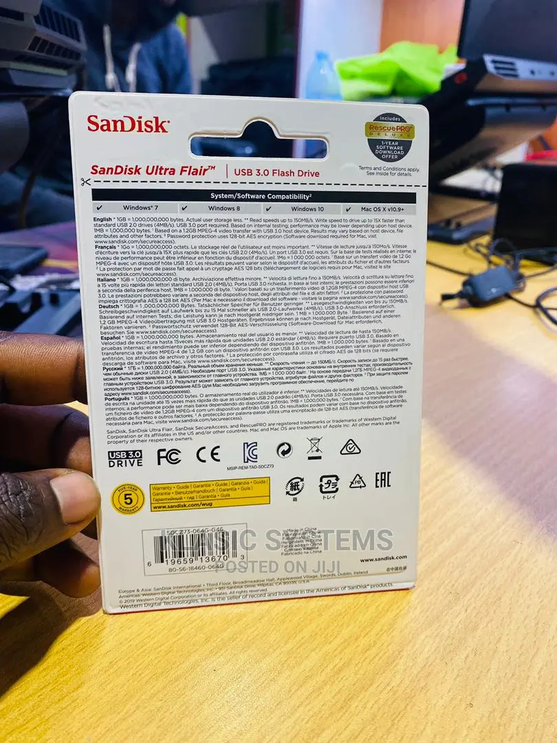Sandisk 64gb Uitra Flair USB 3.0 Flash Drive