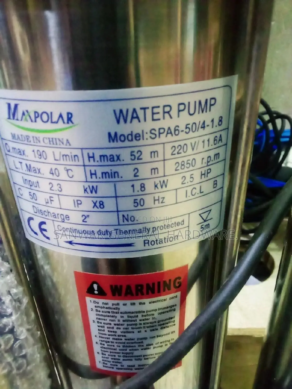 Sewage Water Pumps (52m)