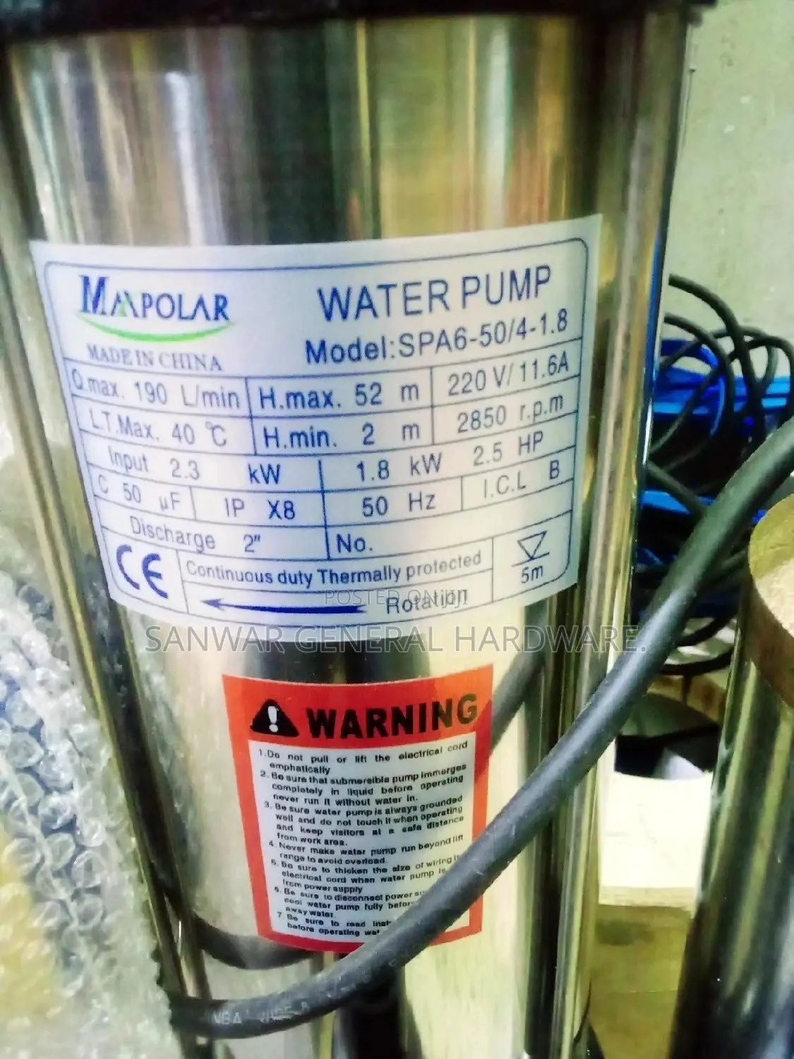 Sewage Water Pumps (52m)
