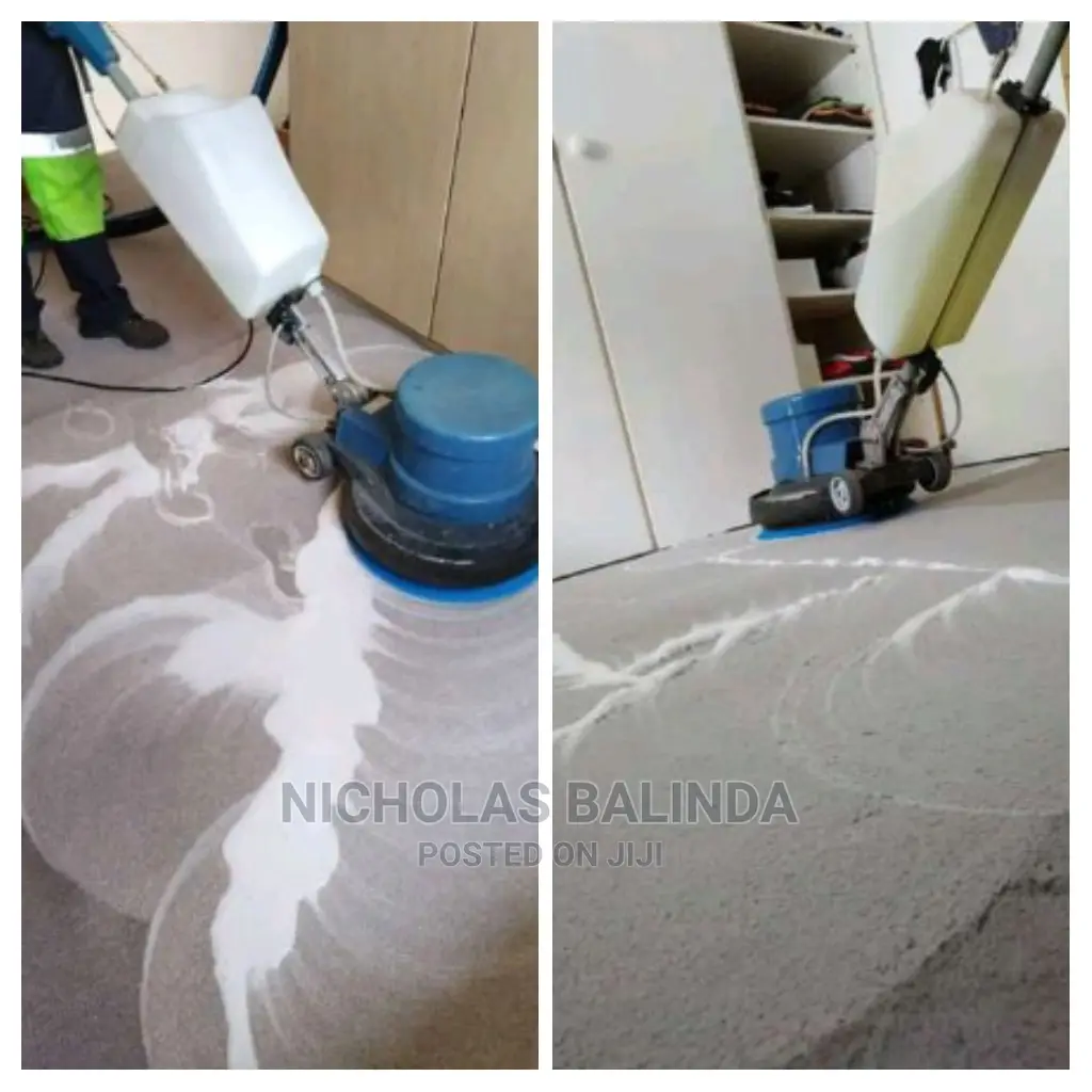 Carpeted Floor Cleaning in Progress