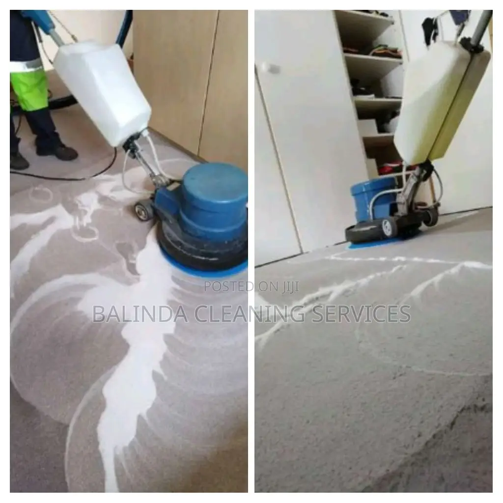 Carpeted Floor Cleaning in Progress