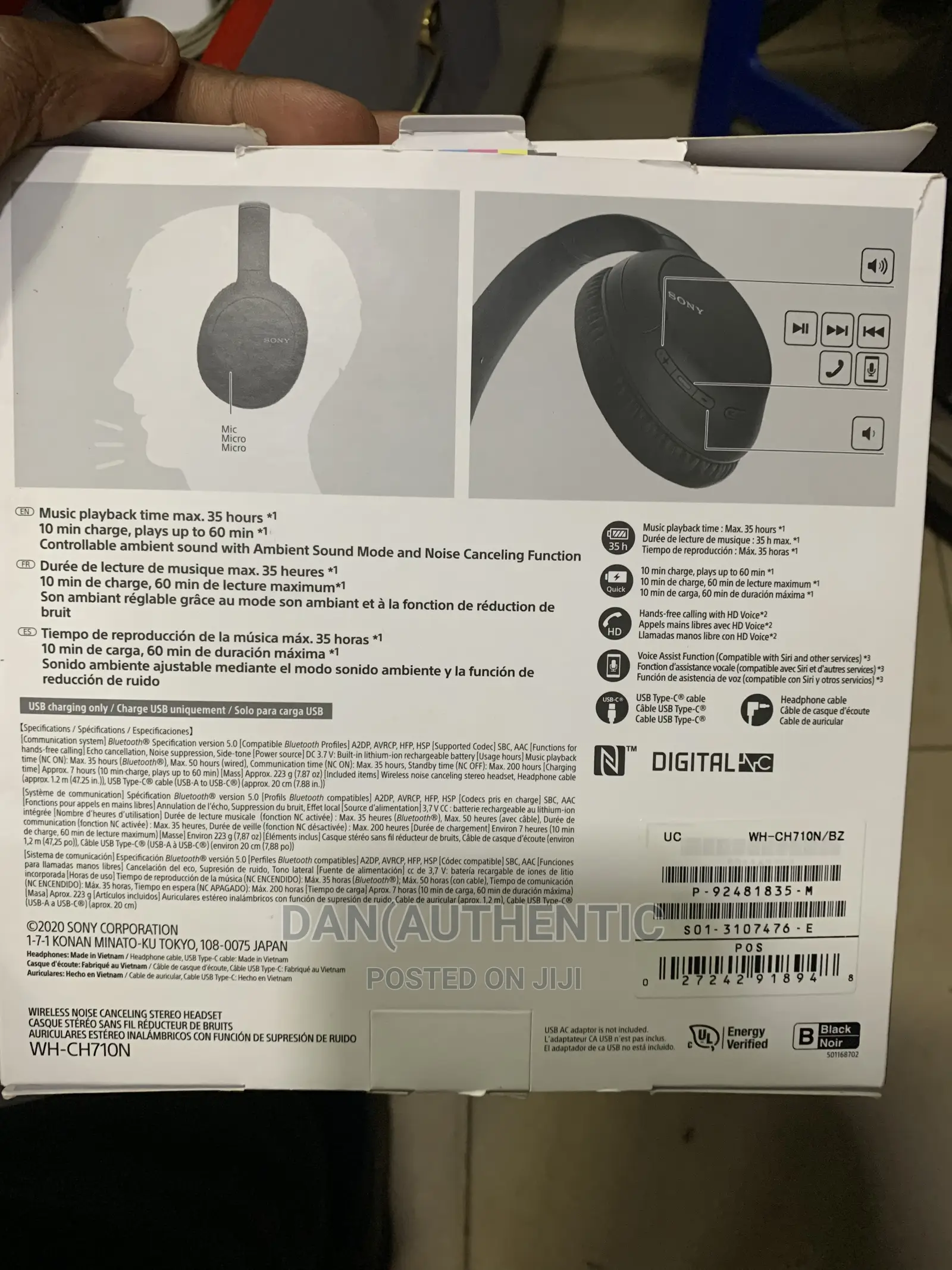 SONY WH-CH710N Noise Cancellation Brand New From Uk