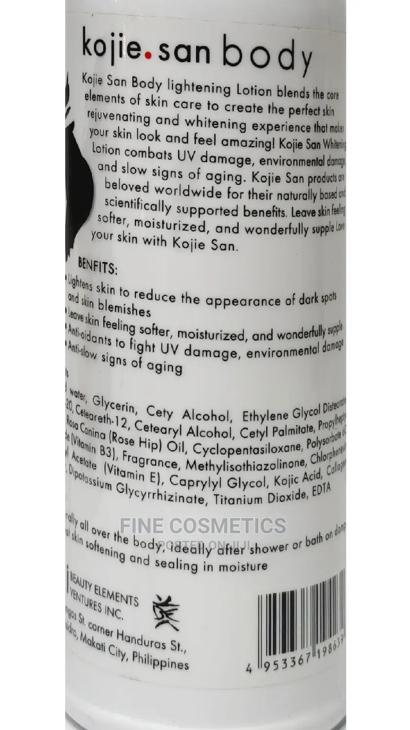 Kojie San Kojic Acid Beauty Skin Lightening Body Lotion