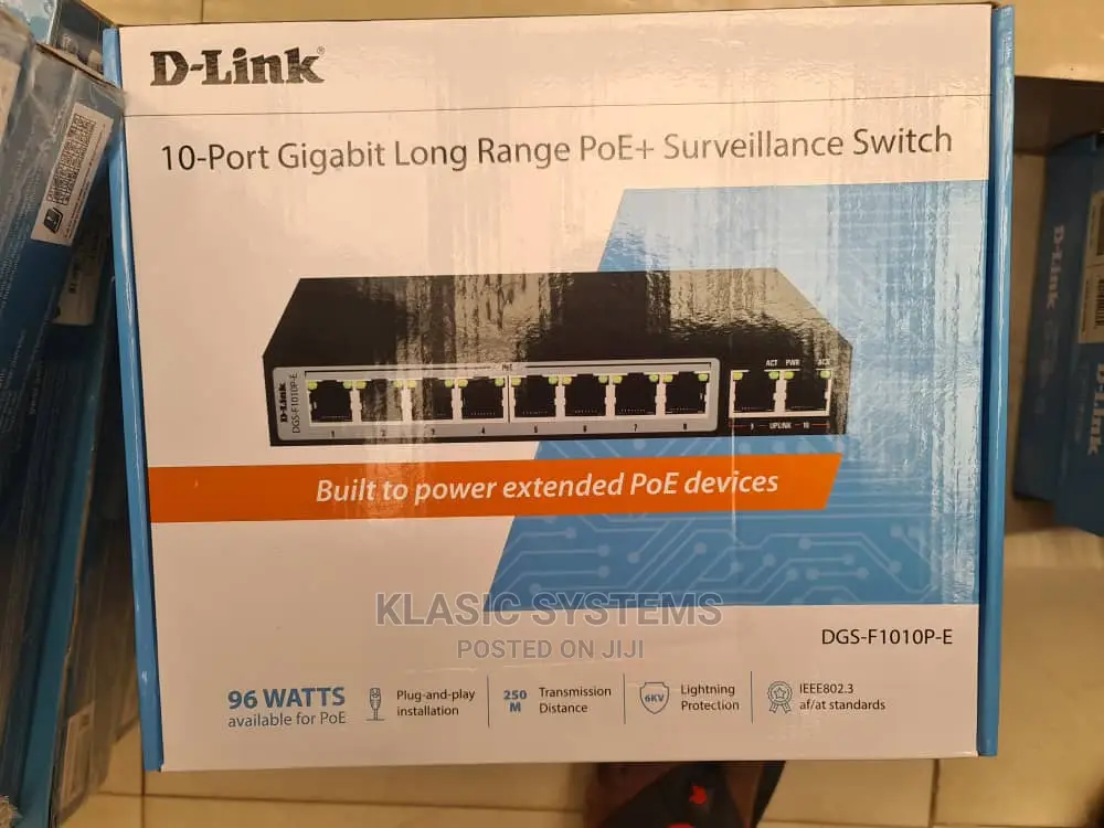 10-Port Gigabit Long Range Poe Surveillance Switch