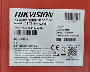 Hikvision Poe NVR 16ch With 2 Sata Ports