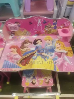 Girls Cartoon Study Table and Chair