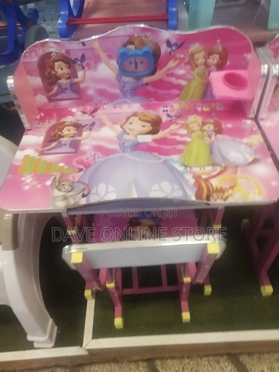Girls Cartoon Study Table and Chair