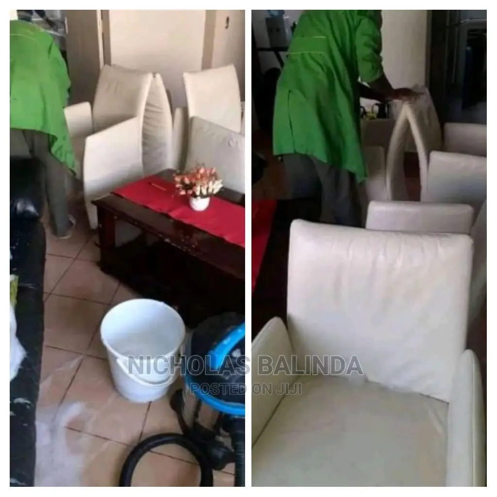 White Sofa Cleaning in Progress