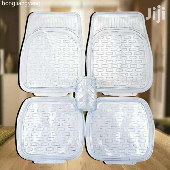 BLACK Transparent Universal PVC Car Mats Floor Mat Full Set