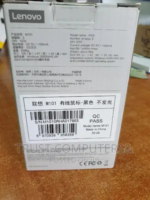 Lenovo M101 Original Wired Mouse