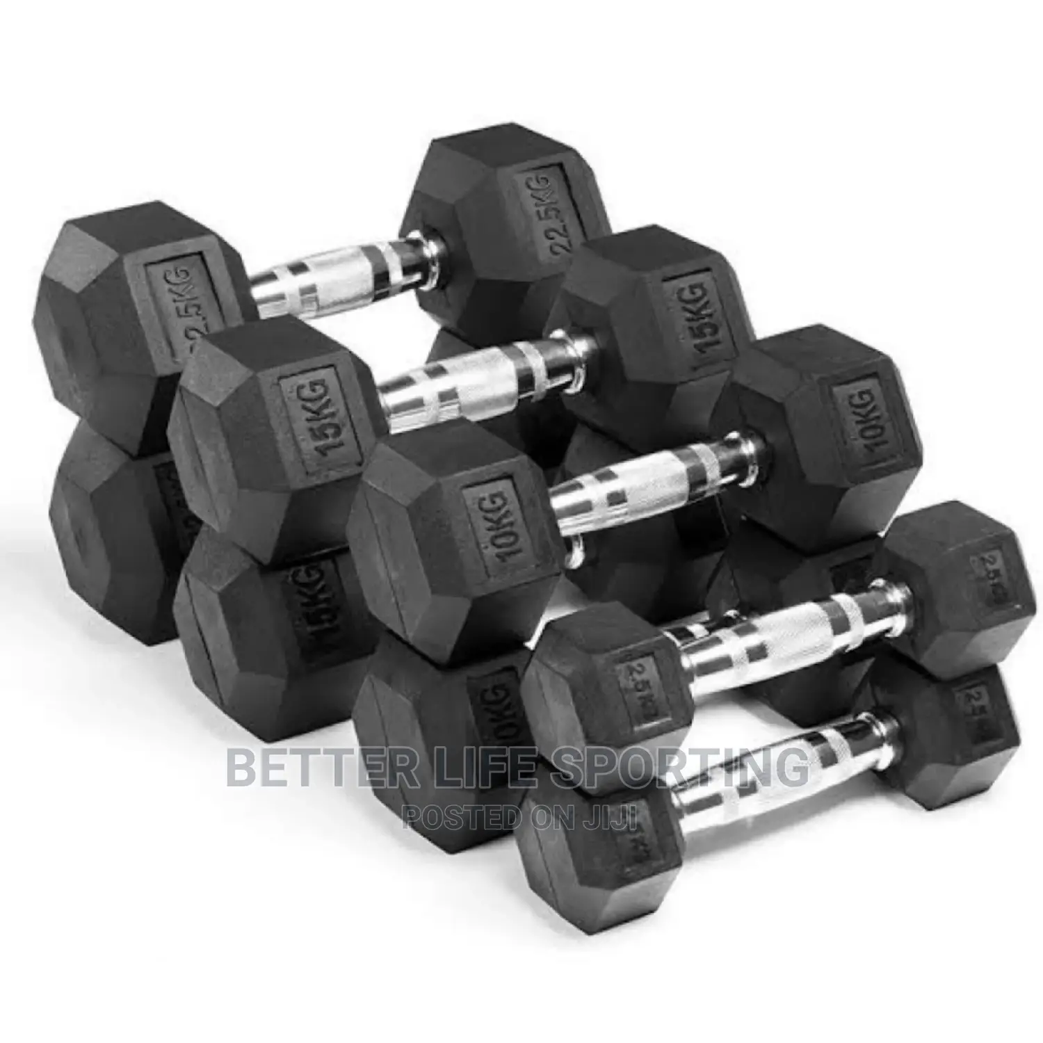 Hexagonal Black Dumbbells