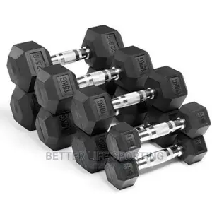 Photo - Hexagonal Black Dumbbells