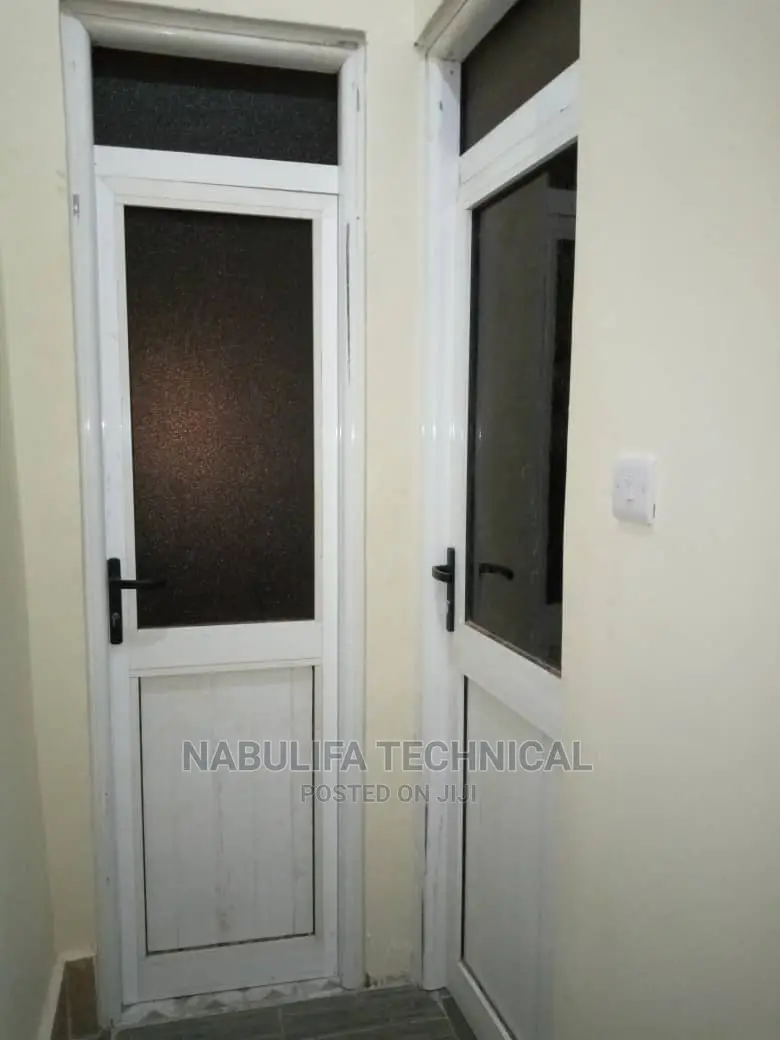 Aluminum Single Doors With Glass and Panel Available.