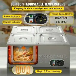 Commercial 4-pan Electric Bain Marie Food Warmers || 1200w