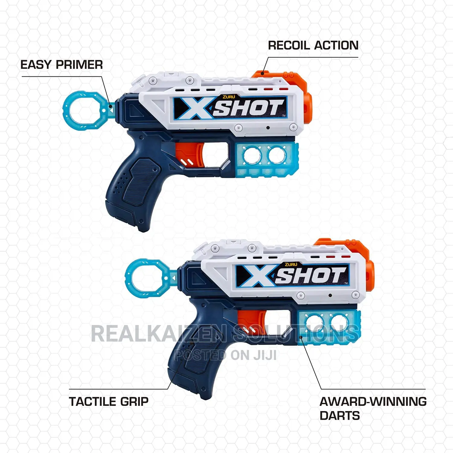 ZURU X-Shot Excel Double Kickback Foam 8 Dart Blaster Gun