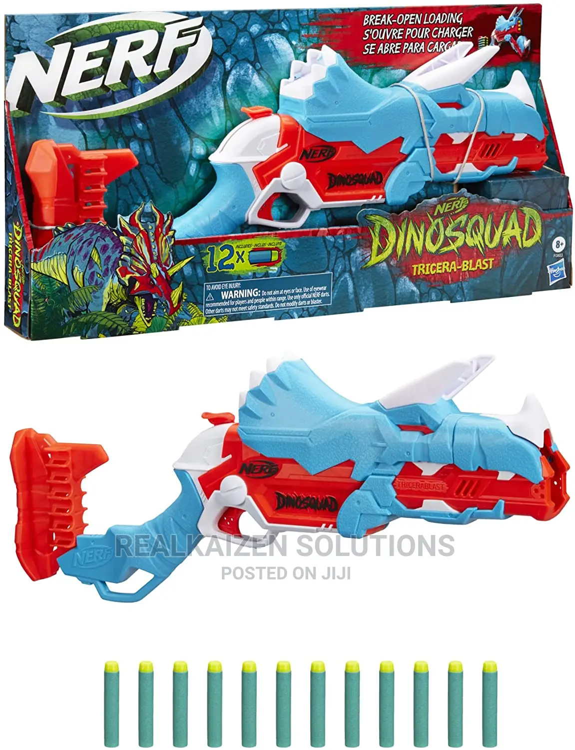 NERF Dinosquad Tricera-Blast Dart Blaster Gun