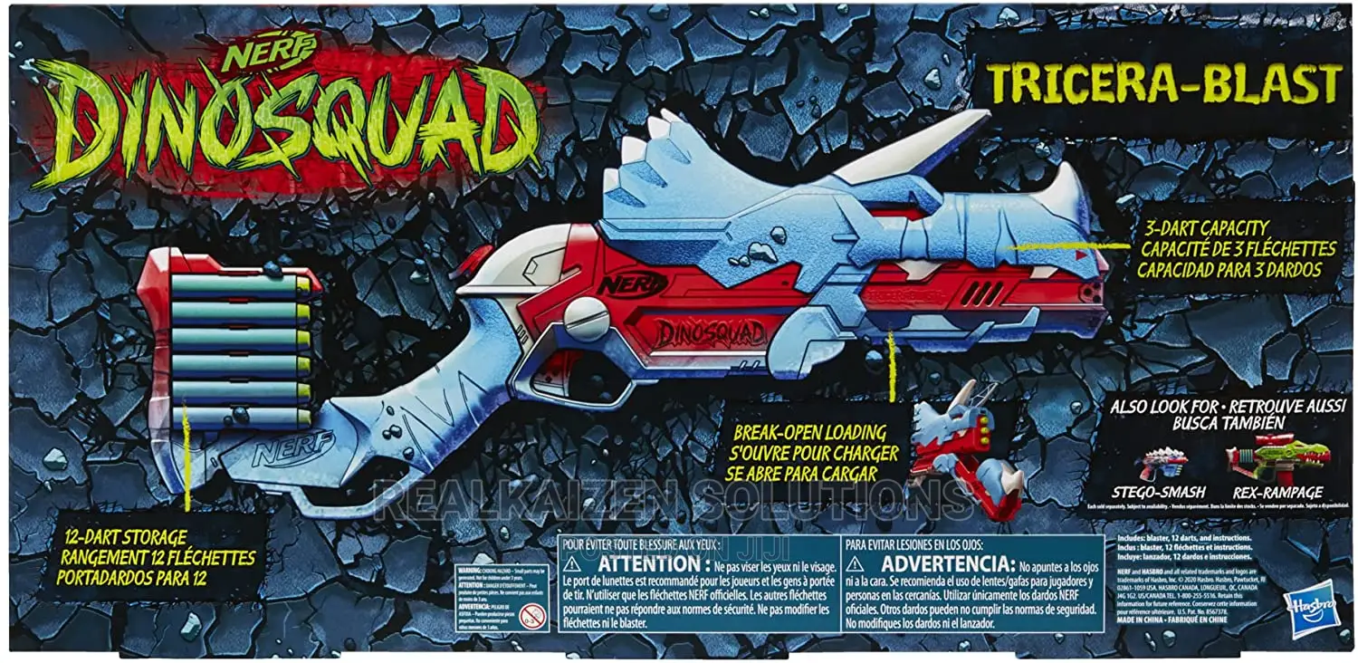 NERF Dinosquad Tricera-Blast Dart Blaster Gun
