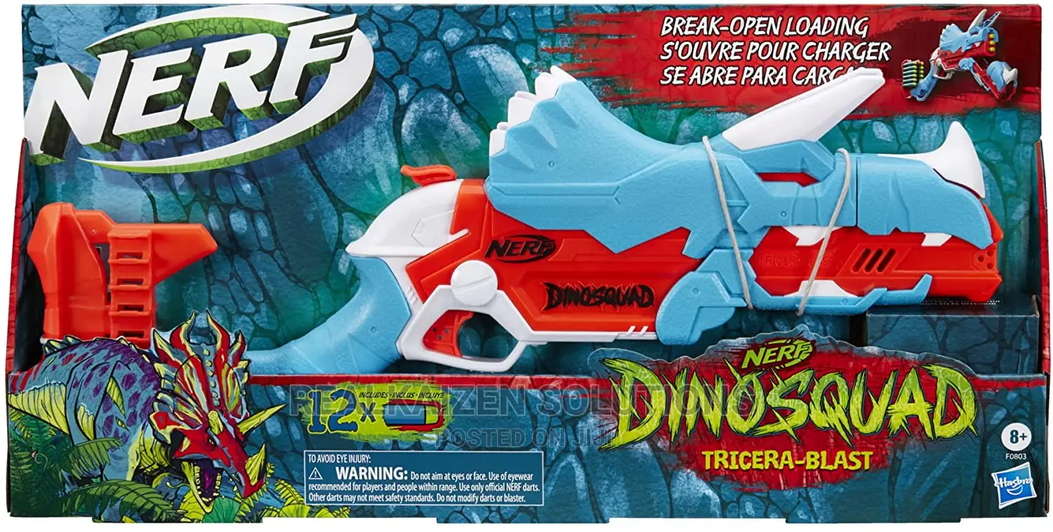 NERF Dinosquad Tricera-Blast Dart Blaster Gun