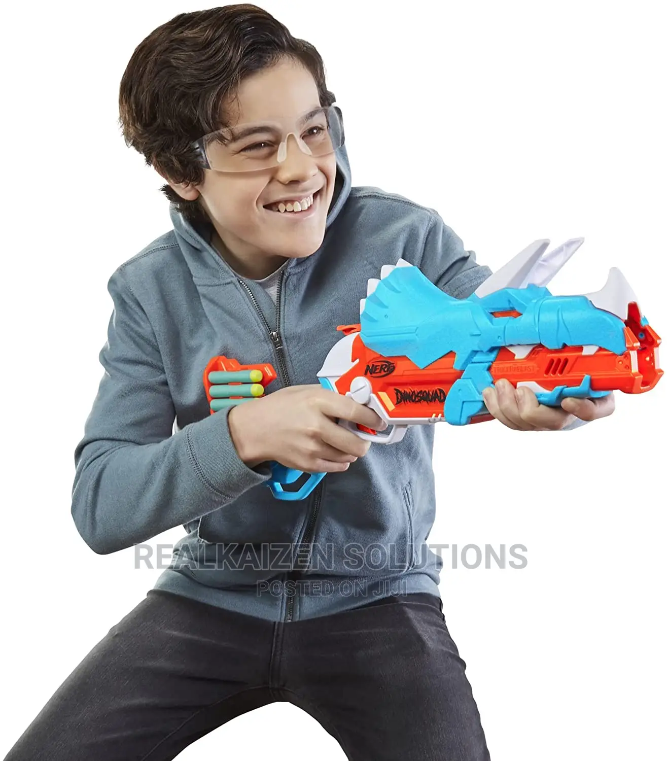 NERF Dinosquad Tricera-Blast Dart Blaster Gun