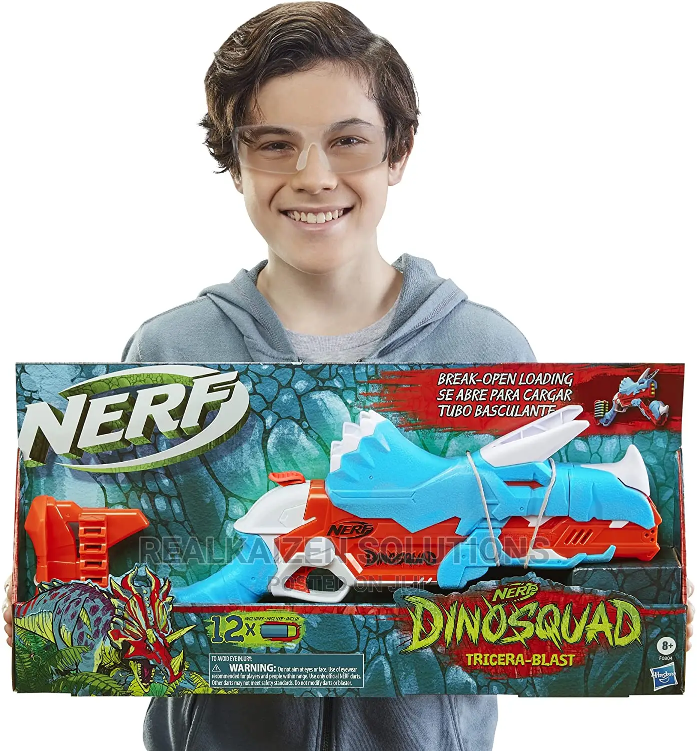 NERF Dinosquad Tricera-Blast Dart Blaster Gun