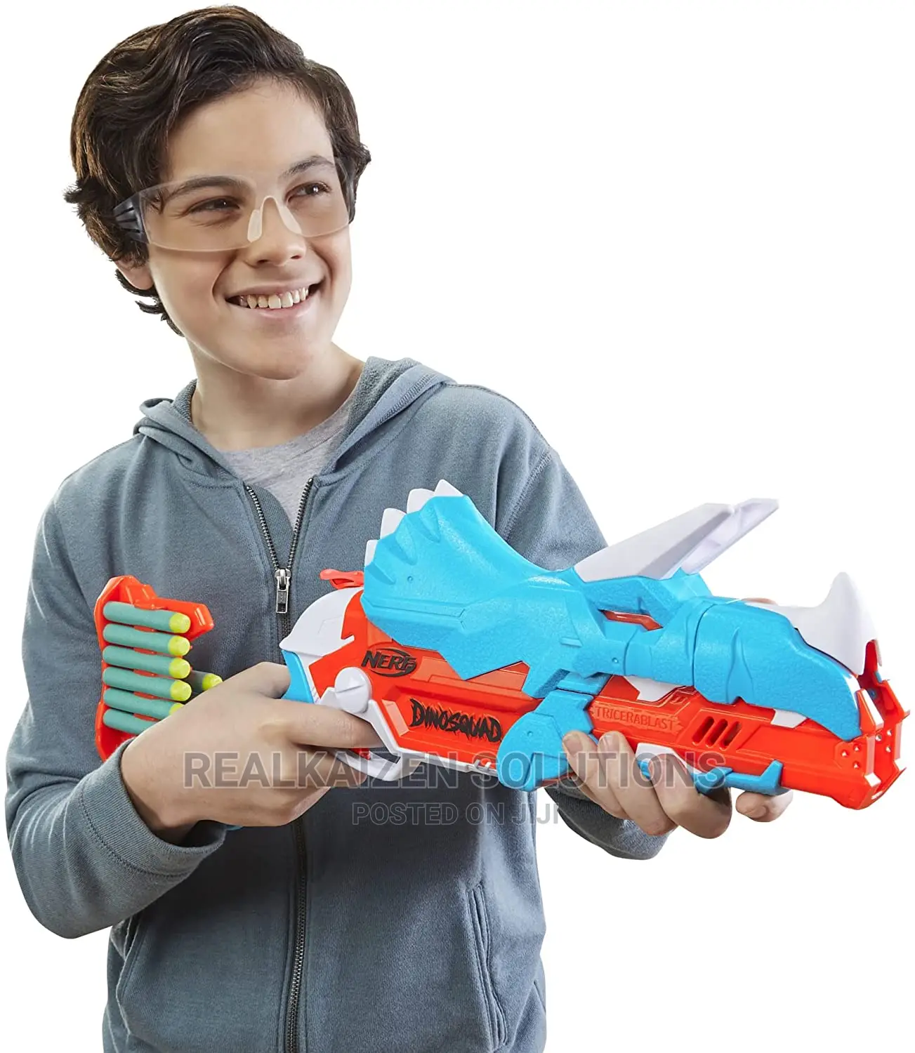 NERF Dinosquad Tricera-Blast Dart Blaster Gun