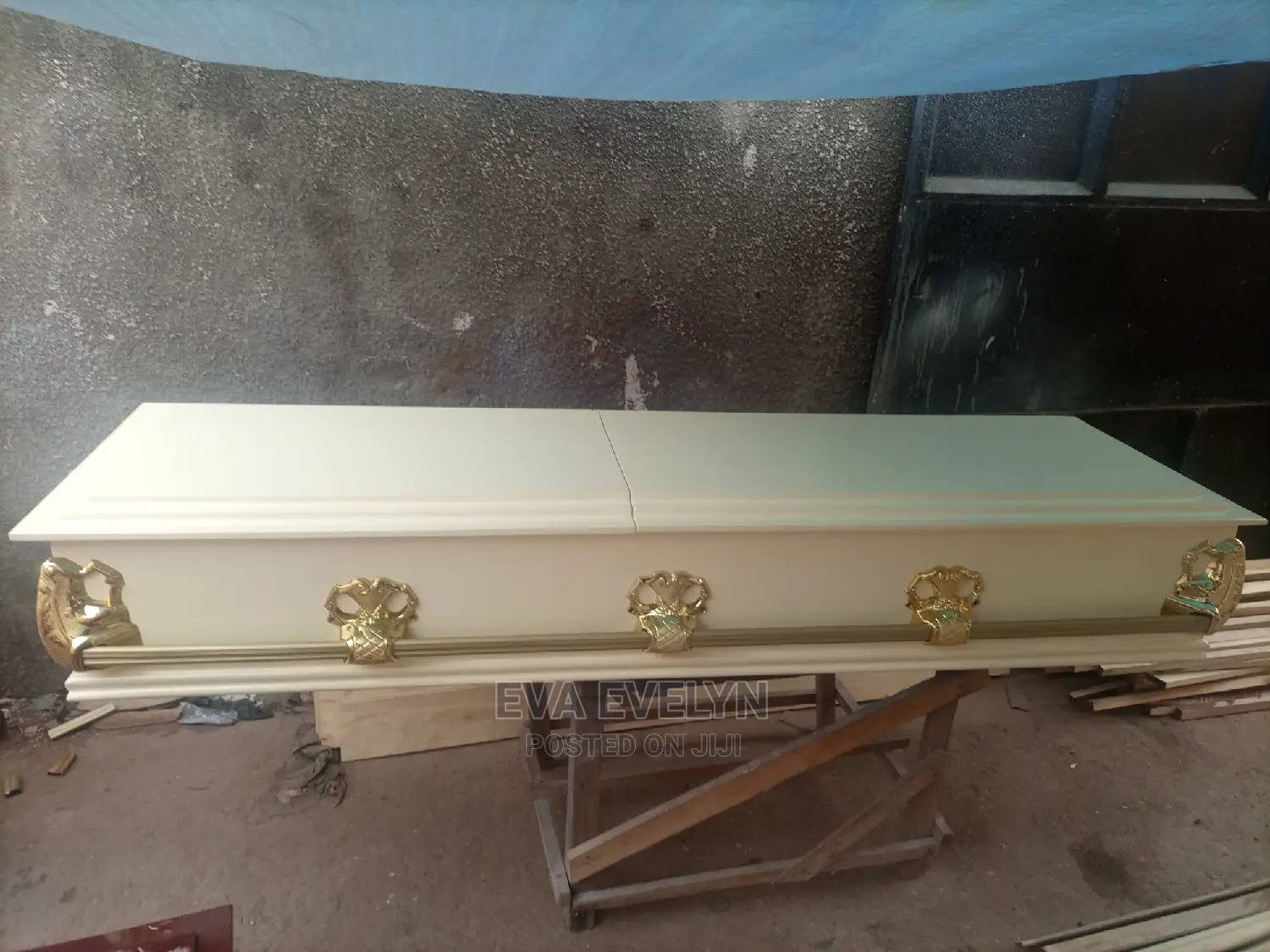 Coffins and Executive Uganda Casket Cream Flat