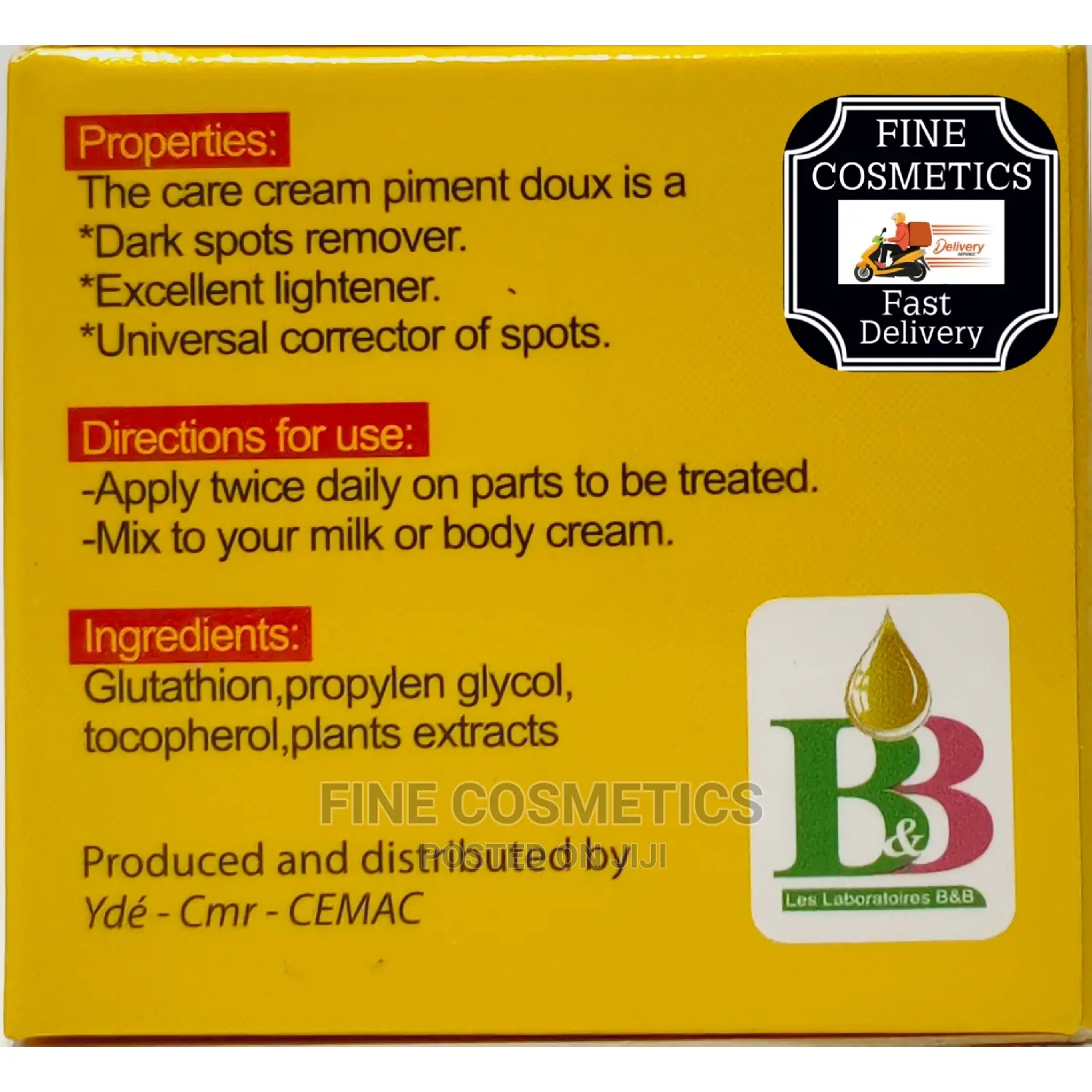 Piment Doux Face Cream Against Pimples and Black Spots