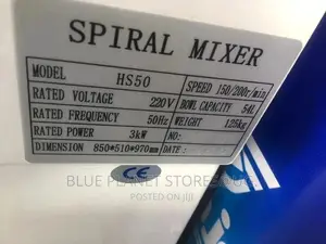 Heavy Duty/Bakery 50litre Dough Kneader/Spiral Mixer | Hs_50