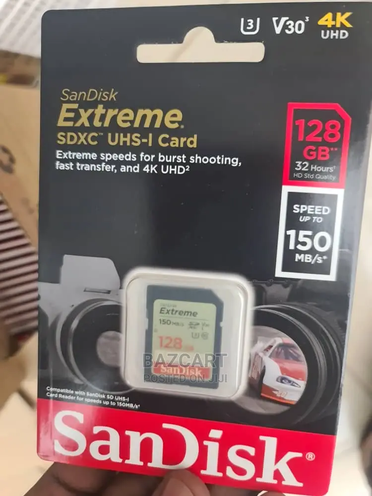 Sandisk Extreme 128gb Camera Memory Card Original in Central Division