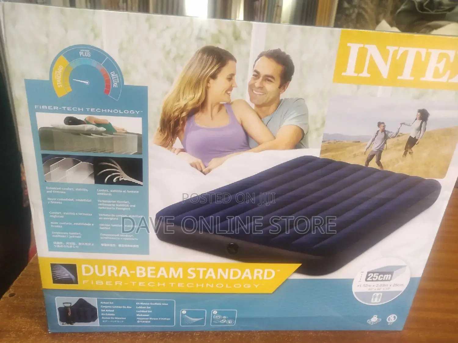 Intex Inflatable Mattress With 2 Pillows and Free Pump