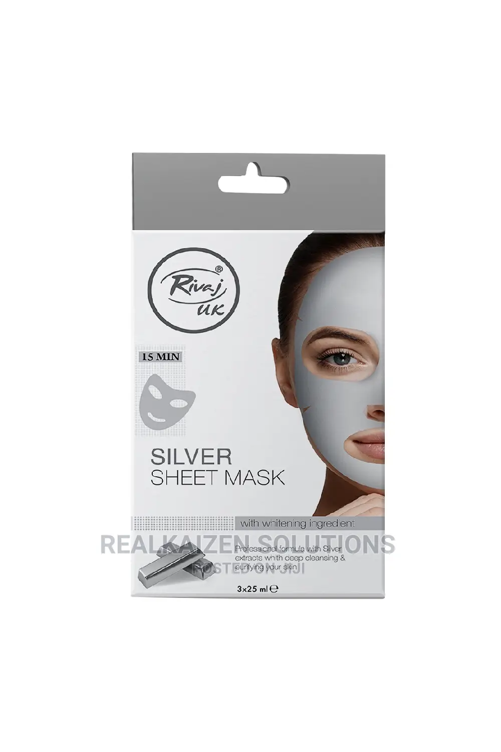 RIVAJ UK Silver Sheet Mask With Whitening Ingredient 3x25ml