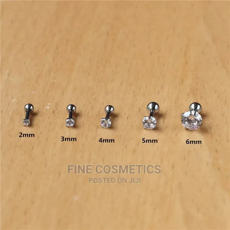 1pair Screw Earrings Surgical Steel Screw Stud Helix Rings
