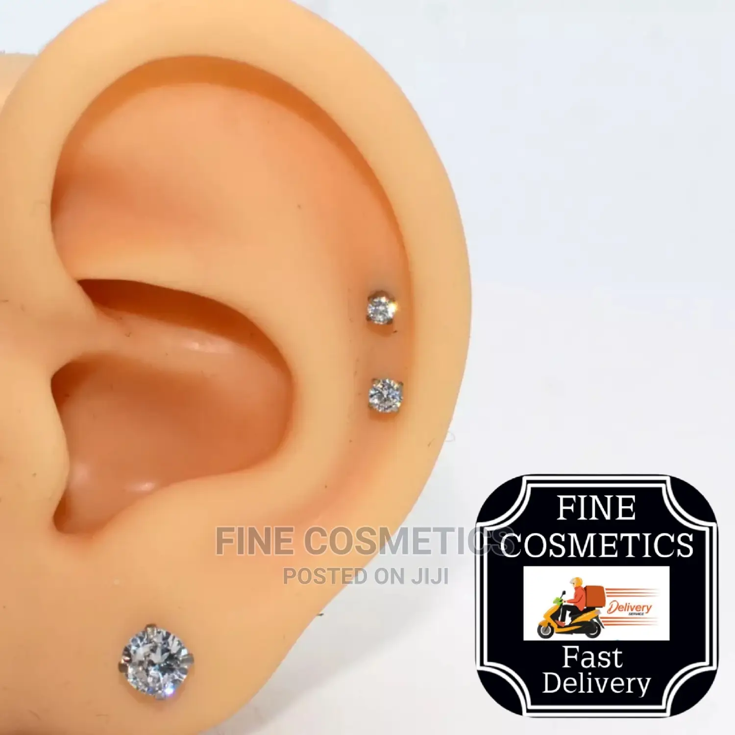1pair Screw Earrings Surgical Steel Screw Stud Helix Rings
