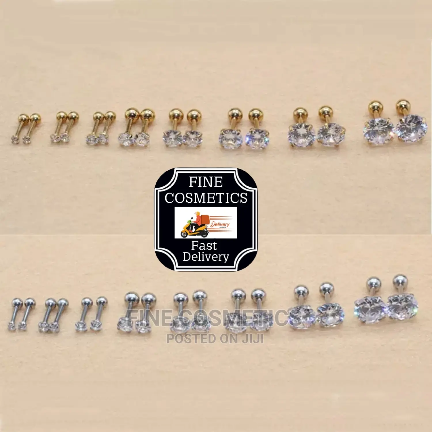 1pair Screw Earrings Surgical Steel Screw Stud Helix Rings