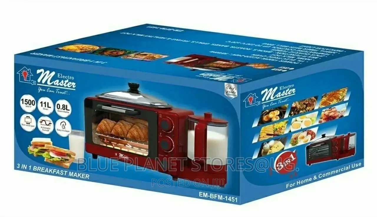 Electro Master 3_in_1 Breakfast Maker ||1500w || EM_BFM_1451
