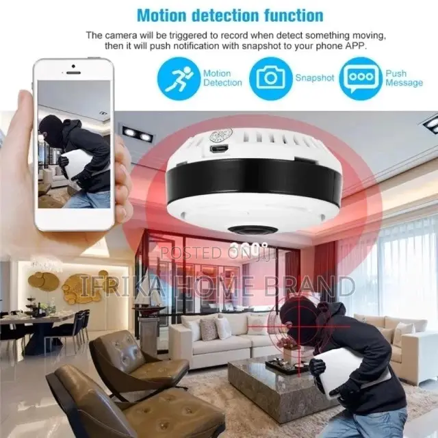 Wifi Spy Camera 3MP 1080P 360 Degree Panoramic Fisheye