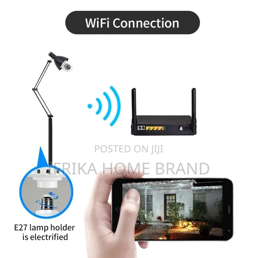Wifi Spy Camera 1080P IP Bulb Camera PTZ 360°